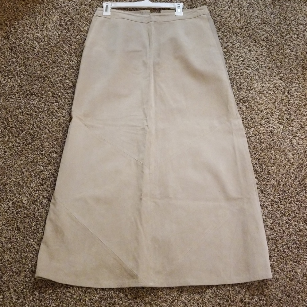 Leather long skirt